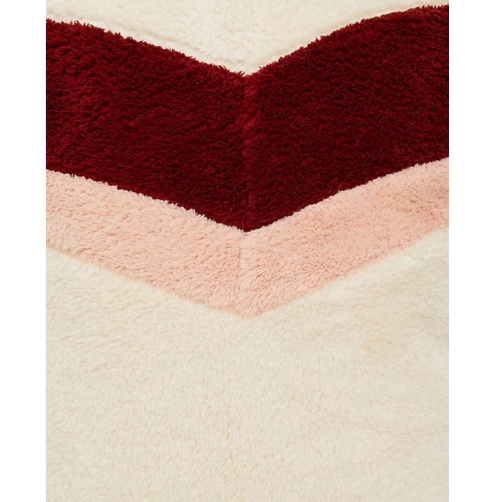 Red Chevron Stripe Faux Fur Zip Jacket - Picture 7 of 8